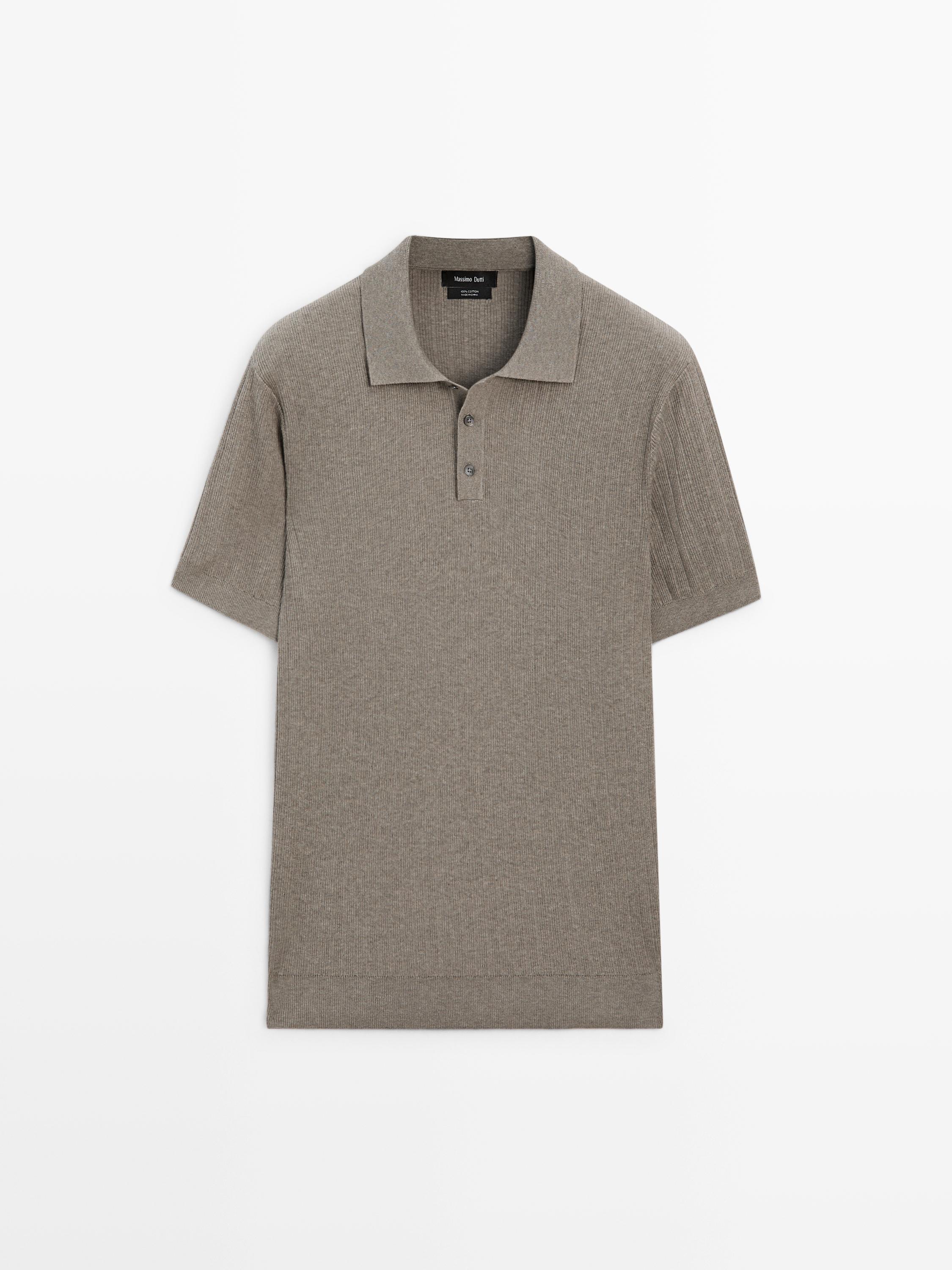 Polo en maille côtelée coton